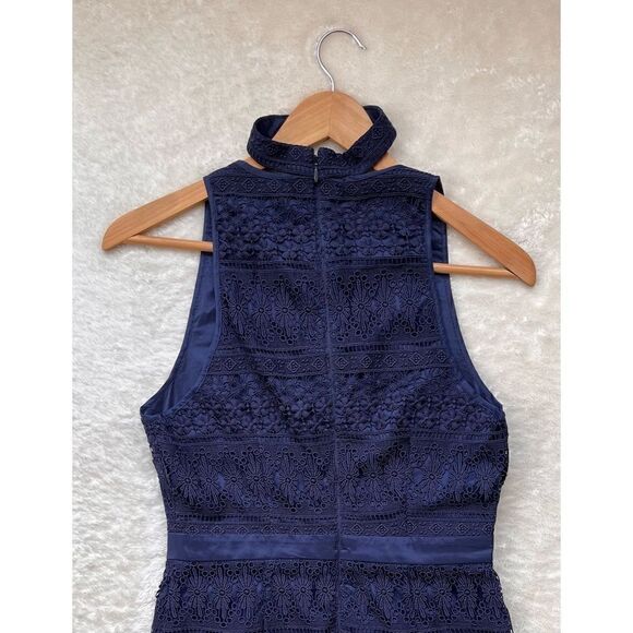 NWT Revolve Likely Navy Lace Drew Sleeveless V-Neck Choker Mini Dress, Size 4 - Picture 14 of 16